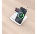 AISENS Cargador Inalambrico USB-C 4 en 1 De 15W Para Movil, Apple Watch, Auriculares Con Estuche De Carga, Blanco