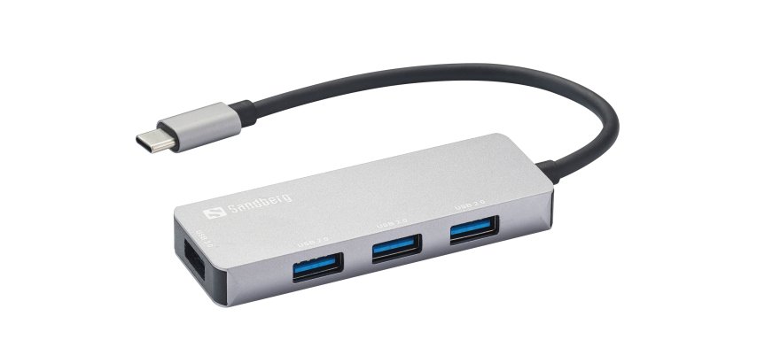 Sandberg 336-32 hub & USB 3.2 Gen 1 (3.1 Gen 1) Type-C concentrator 5000 Mbit/s Gray