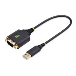 StarTech.com Cable Adaptador USB a Serie de 30cm - Retención COM - Conversor RS232 DB9 - FTDI - con Tornillos/Tuercas Intercambiables - Protección ESD - Windows/macOS/Linux