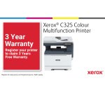 Xerox C325 A4 33ppm Wireless Duplex Copy/Print/Scan/Fax PS3 PCL5e/6 2 Trays Total 251 Sheets