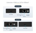 StarTech.com Extendeur HDMI 4K sur Cat5e / 6 - Prolongateur HDBaseT avec Power over Cable - 70 m
