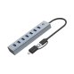 Conceptronic HUBBIES21G hub di interfaccia USB 3.2 Gen 1 (3.1 Gen 1) Type-A 5000 Mbit/s Grigio