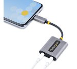 StarTech.com Adaptateur Casque USB-C - Splitter Audio, Double Casque USB Type C avec Entrée Micro - Adaptateur USB C vers Jack 3.5mm, DAC 3.5 mm - USB-C vers Jack Audio/Sortie Auxiliaire, DAC 24 Bits