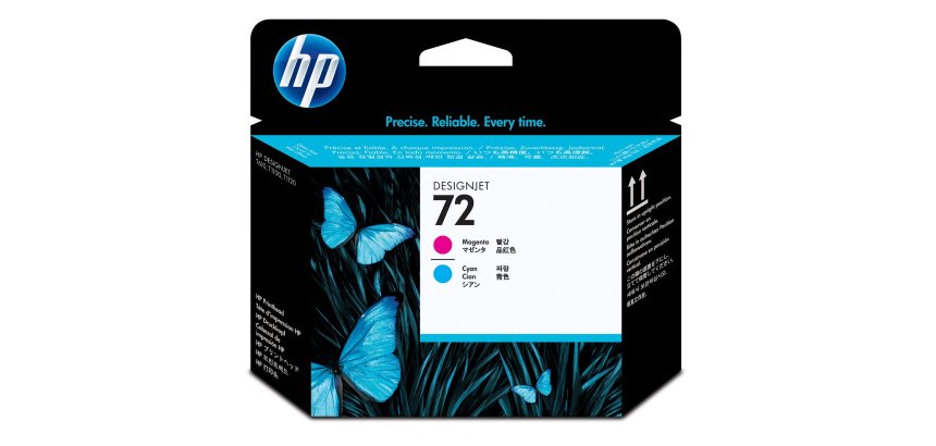 HP 72 Magenta and Cyan Printhead