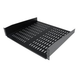 StarTech.com Étagère de Rack de Serveur 2U - Plateau Cantilever Universel à Montage en Rack Ventilé pour Rack 19" - Acier Gros Calibre - Capacité de Poids 23kg - Étagère de 40cm de Profondeur, Noir
