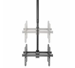 StarTech.com Zweifache Deckenhalterung für Fernsehgeräte(32"-75") - Rücken an Rücken, Hochbelastbare, Bildschirmhalterung mit Teleskopstab (106 bis 156 cm) - Neigbar/Schwenkbar/Drehbar
