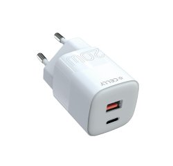Celly TC2USBUSBC20EVO Caricabatterie per dispositivi mobili Universale Bianco AC Ricarica rapida Interno