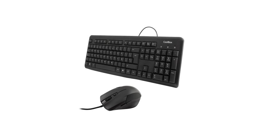 CoolBox COO-KTR-01U Teclado QWERTY + Ratón USB Negro