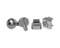 StarTech.com Lot de 50 Vis M5 de 12mm, Écrous Cage à Trou Carré et Outil de Montage, Kit de Fixation pour Baies de Serveurs, Armoires et Boîtiers de 19" ou 10", Argent - TAA