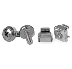 StarTech.com Lot de 50 Vis M5 de 12mm, Écrous Cage à Trou Carré et Outil de Montage, Kit de Fixation pour Baies de Serveurs, Armoires et Boîtiers de 19" ou 10", Argent - TAA