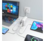 AISENS Cargador Sobremesa GaN 140W, 3x USB-C PD3.1 QC4.0 QC5.0, 1x USB-A QC3.0, Blanco