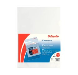 Esselte Buste "L" DE LUXE - PPL antiriflesso 30% Ricicl - f.to 22 x 30 cm - conf.25 pz