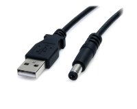 Cable Adaptador 2m USB A Macho a Conector Coaxial Barrel Alimentación Corriente Tipo M 5,5mm 5V DC