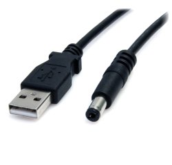 Cable Adaptador 2m USB A Macho a Conector Coaxial Barrel Alimentación Corriente Tipo M 5,5mm 5V DC