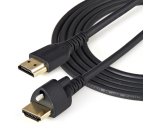 StarTech.com Câble HDMI Mince de 2m avec Vis de Verrouillage - 4K 60Hz HDR - Câble pour Moniteur HDMI 2.0 Haute Vitesse avec Connecteur à Vis de Verrouillage pour une Connexion Sécurisée - Câble HDMI Mince avec Ethernet - M/M
