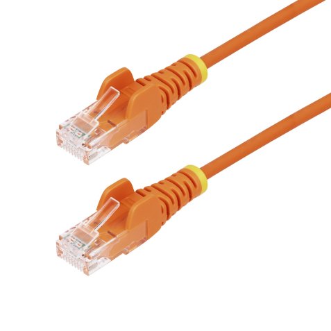 StarTech.com Câble Ethernet CAT6 Orange Fin de 1,5m, Sans Accroc, 100W PoE, UTP, LSZH, Fil de Cuivre Pur 28AWG, Cordon Patch Réseau RJ45 avec Serre-Câble, Contrôlé Fluke