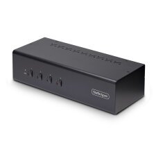 StarTech.com Switch KVM 4 Ports DisplayPort pour Deux Moniteurs, KVM 4K 60Hz, 2 Ports USB 5Gbps, 2 Ports USB 2.0 HID, Commutateur KVM avec Commutation par Touches et Boutons, Conforme TAA - Audio 3,5 mm, HDCP