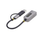 StarTech.com Adaptateur USB-C vers Ethernet avec Dongle USB-A, 10/100/1000Mbps, Adaptateur Réseau USB 3.0 vers Gigabit Ethernet, Câble de 15cm, Adaptateur USB GbE