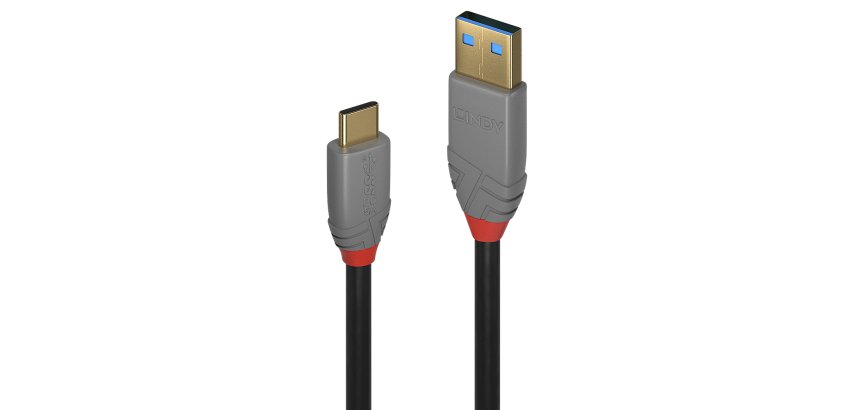 Lindy Câble USB 3.2 Type A vers C de 1m, 10Gbit/s, gamme Anthra