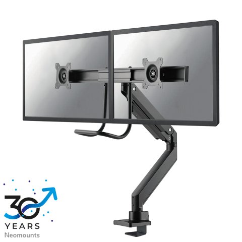 Neomounts NM-D775DXBLACK Brazo de monitor 10-32" - resorte de gas - Topfix - Tope-a-180°
