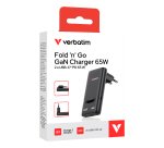 Verbatim Fold 'n' Go GaN Charger 65W EU plug Black