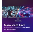Lenovo LOQ 27-10 - Monitor Gaming 27" IPS Flat FHD 1920x1080 0 200Hz 0.5ms - AMD FreeSync Premium + VESA AdaptiveSync 2xHDMI 2.1 + 1xDP 1.4 - Stand Tilt Cavo DP incluso