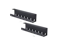 StarTech.com Lot de 2 Bacs de Gestion des Câbles sous Bureau, Longueur 106cm (53cm par Plateau), Organiseur de Câbles Métallique à Fentes, Installation par Vis, Support pour Multiprise, Noir, TAA