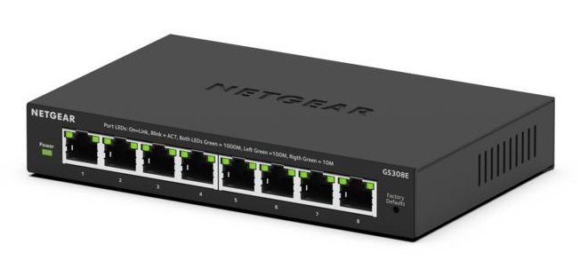 NETGEAR GS308E Géré L2/L3 Gigabit Ethernet (10/100/1000) Noir