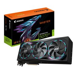 GIGABYTE AORUS GeForce RTX 5070 Ti MASTER 16G Scheda Grafica - 16GB GDDR7, 256 bit, PCI-E 5.0, 2670 MHz Core Clock, 3 x DP 2.1a, 1 x HDMI 2.1b, NVIDIA DLSS 4, GV-N507TAORUS M-16GD