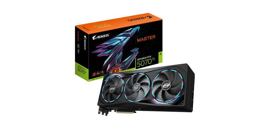 GIGABYTE AORUS GeForce RTX 5070 Ti MASTER 16G Graphics Card - 16GB GDDR7, 256bit, PCI-E 5.0, 2670 MHz Core Clock, 3 x DP 2.1a, 1 x HDMI 2.1b, NVIDIA DLSS 4, GV-N507TAORUS M-16GD