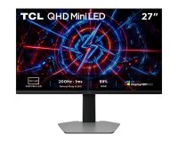TCL P2 27P2A Monitor Mini LED da 27", risoluzione QHD (2560 × 1440), frequenza di aggiornamento fino a 200 Hz, pannello HFS (IPS), certificazione VESA DisplayHDR 600, tempo di risposta 1 ms GTG e compatibilità AMD FreeSync™ Premium.