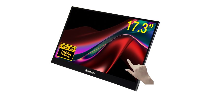 Verbatim 49593 pantalla para PC 43,9 cm (17.3") 1920 x 1080 Pixeles Full HD LCD Pantalla táctil Negro