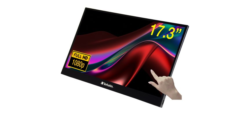 Verbatim 49593 pantalla para PC 43,9 cm (17.3") 1920 x 1080 Pixeles Full HD LCD Pantalla táctil Negro