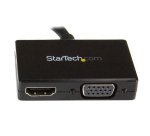 StarTech.com Adaptateur audio / vidéo de voyage - Convertisseur 2-en-1 DisplayPort vers HDMI ou VGA - Noir
