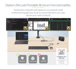 StarTech.com Adaptateur Multiport USB-C Triple Moniteur, Double HDMI et DisplayPort 4K 60Hz + 4K 30Hz, Adaptateur USB-C, Hub USB 4 Ports, 100W PD Pass-Through, GbE, Lecteurs de Cartes SD/MicroSD