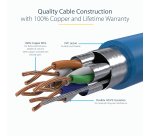 StarTech.com 1m CAT6a Ethernet Cable - 10 Gigabit Shielded Snagless RJ45 100W PoE Patch Cord - 10GbE STP Network Cable w/Strain Relief - Blue Individually Tested/Wiring is UL Certified/TIA