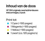 HP 304 - 2 - kleur (cyaan, magenta, geel), gepigmenteerd zwart - origineel - inktcartridge
