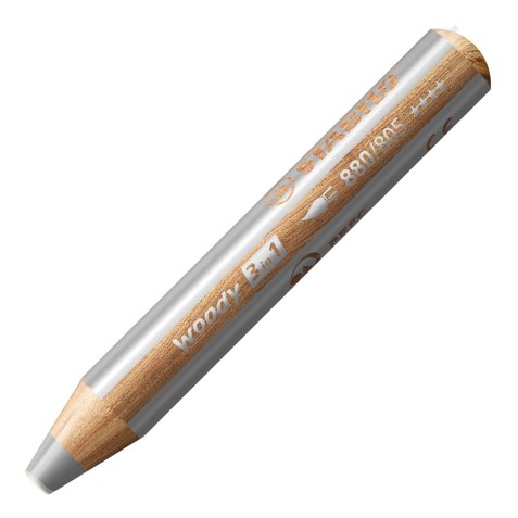 Crayon multi-talents woody 3 en 1, rond, argent