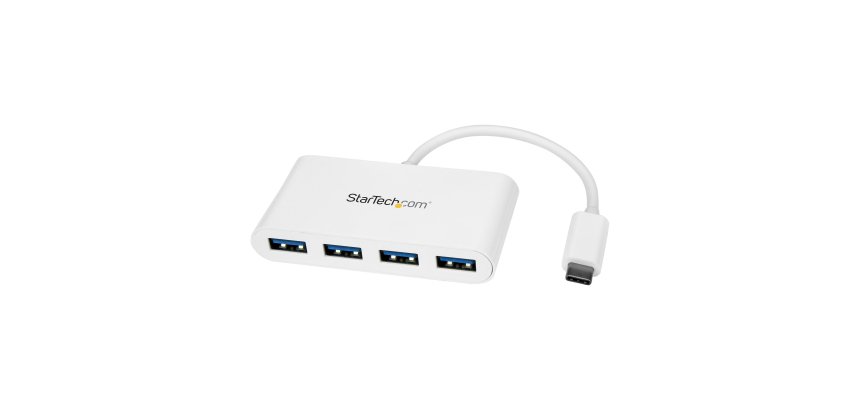 StarTech.com Hub USB-C 4 Ports USB-A (USB 3.0 SuperSpeed) - Alimenté par bus USB - Adaptateur USB-C vers USB-A - USB 3.2 Gen 1 (5Gbps) Type C - Blanc