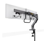 StarTech.com Bras pour Double Moniteur avec Barre Transversale, Écrans Jusqu'à 27", VESA 75x75/100x100, Max 15kg, Pince en C, Entièrement Articulé, Ressort Mécanique, TAA