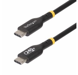StarTech.com Câble de Charge USB-C de 2m, Charge et Synchronisation, 240W (5A) PD EPR, Câble de Charge USB 2.0 pour Ordinateur Portable, Certifié USB-IF , Gaine TPE - Cordon de Charge USB C Noir