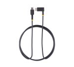 StarTech.com 2m USB-C Laadkabel, Robuuste Haakse Fast Charge & Sync Type C Kabel, 60W (3A) PD, USB 2.0, TPE Mantel en Aramidevezels - Zwarte USB Oplaadkabel