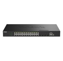 D-Link 28-Port Gigabit Stackable PoE+ Smart Managed Switch with 4 x 10G SFP+ Ports