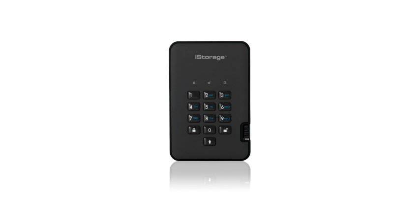 iStorage diskAshur2 256-bit 512GB USB 3.2 secure encrypted solid-state drive - Black IS-DA2-256-SSD-512-B