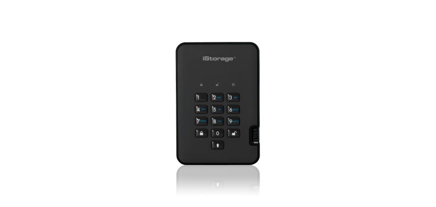 iStorage diskAshur2 256-bit 1TB USB 3.2 secure encrypted hard drive - Black IS-DA2-256-1000-B