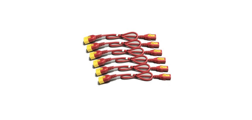 APC Power Cord Kit (6 ea), Locking, C13 to C14, 1.2m, Red
