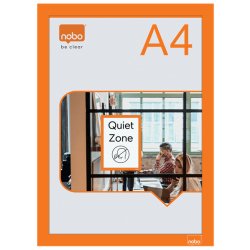 Porte-affiche nobo magnetique autocollant a4 cadre coloris  orange