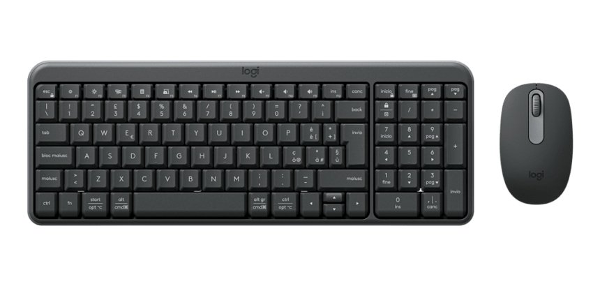 Logitech MK250 Compact Bluetooth Wireless Combo keyboard Mouse included Universal RF Wireless + Bluetooth Italian Graphite