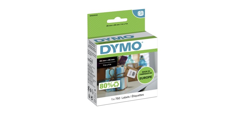 DYMO LW etichette multiuso originali | 25 mm x 25 mm | rotolo da 750 etichette facilmente staccabili | autoadesive | per etichettatrici LabelWriter