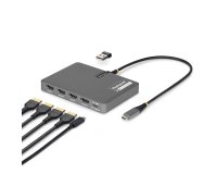 StarTech.com QUAD-USB-HDMI-ADAPT station d'accueil Avec fil USB 3.2 Gen 1 (3.1 Gen 1) Type-C Gris